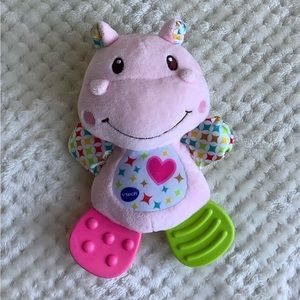 Vtech Newborn Necessities Hippo Squeaker Plush Toy With Crinkle Arms